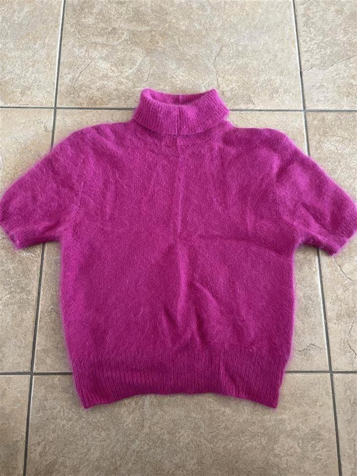 St Michael Jumper UK 14 Pink 70% Angora Short Sleeve Turtle, Kleding | Dames, T-shirts, Zo goed als nieuw, Roze, Korte mouw, Ophalen of Verzenden