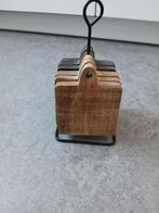 6 houten onderzetters op een  standaard, Ophalen of Verzenden, Nieuw