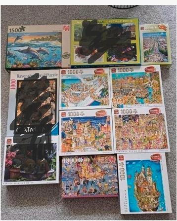 7  puzzels 1.000 stukjes, 1 puzzel 1.500 stukjes, Jumbo/King beschikbaar voor biedingen