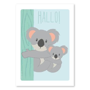 Poster Koala familie A4 kinderkamer babykamer decoratie kind