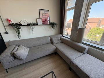 Beige grijze hoekbank