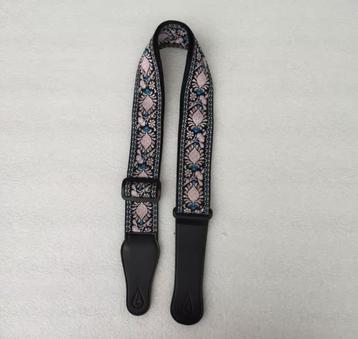 Geborduurde blue blauw nylon/katoen (bas) gitaarriem beschikbaar voor biedingen