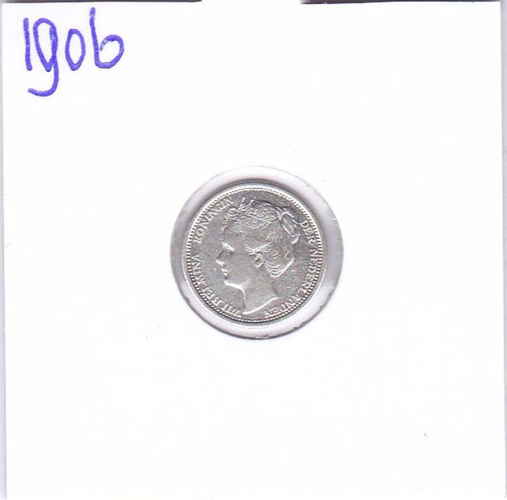 10 cent 1906 voor 9 euro***, Postzegels en Munten, Munten | Nederland, Losse munt, 10 cent, Koningin Wilhelmina, Zilver, Ophalen of Verzenden