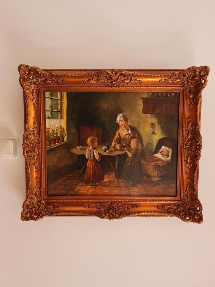 Schilderij klassiek, Antiek en Kunst, Kunst | Schilderijen | Klassiek, Ophalen