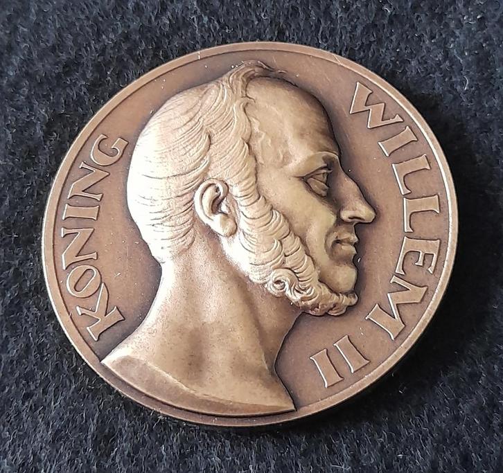 Bronzen penning Koning Willem II 1792-1849, Postzegels en Munten, Penningen en Medailles, Overige materialen, Nederland, Ophalen of Verzenden