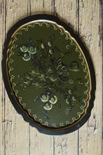 Vintage dienblad ovaal Hindelooper dienblad, Huis en Inrichting, Ophalen of Verzenden, Gebruikt, Ovaal, Hout