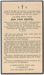 pastoor Jan van Gestel 1900 Tongelre + 1956 Oirschot, 55 jr, Verzenden