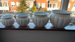 Bloemen potten, Wit, Aardewerk of Porselein, Ophalen of Verzenden, Zo goed als nieuw