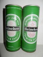 2 oude Stalen HEINEKEN Bierblikjes uit Griekenland  (leeg), Verzamelen, Biermerken, Ophalen of Verzenden, Gebruikt, Overige typen