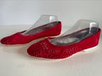 74) Roberto Botticelli 40 suede leer met diamantjes incl VK, Zo goed als nieuw, Roberto Botticcelli, Rood, Ballerina's