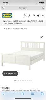 Ikea Hemnes. 180x200 met lattenbodem. Pak je kans., Ophalen, Gebruikt, Wit, Tweepersoons