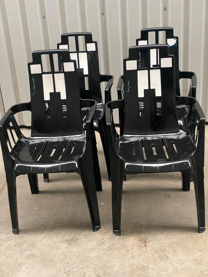 Pierre Paulin stoelen - 4 stuks, Huis en Inrichting, Stoelen, Gebruikt, Vier, Kunststof, Zwart, Ophalen