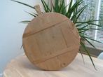 vintage grote ronde houten broodplank, pizzaplank 49 cm XL, Ophalen of Verzenden, Gebruikt