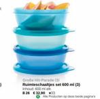 Tupperware Ruimtekommen/Schaaltjes SET 3 STUKS € 25, Nieuw, Schaal, Ophalen of Verzenden