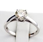 14k Witgouden Verlovingsring 1.01ct Diamant, Wit, Ophalen of Verzenden, Zo goed als nieuw, 17 tot 18