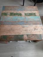 teake hout gekleurde salontafel, 100 tot 150 cm, Zo goed als nieuw, Minder dan 50 cm, Rechthoekig