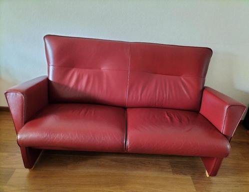 Leren 2,5 zitsbank + 2 fauteuils, Huis en Inrichting, Banken | Bankstellen, Gebruikt, Rechte bank, 150 tot 200 cm, 75 tot 100 cm