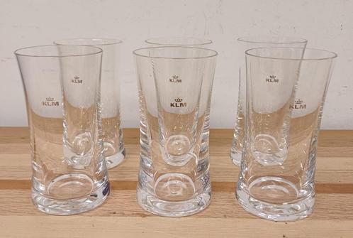 6 KLM Business Class glazen, Verzamelen, Glas en Borrelglaasjes, Zo goed als nieuw, Overige typen, Ophalen of Verzenden