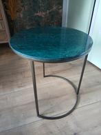 Marmeren Bijzettafel - Stijlvol en Uniek!, Ophalen, Zo goed als nieuw, Rond, Minder dan 55 cm