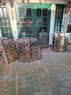 Thermopane Glas in lood ramen 45.= per stuk of alles 200.=, Ophalen, Gevelraam of Ruit, Gebruikt, Minder dan 80 cm