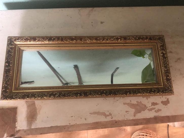 Elegant glazen dienblad met goudkleurige lijst – 38 x 15 cm, Huis en Inrichting, Woonaccessoires | Dienbladen, Hout, Rechthoekig