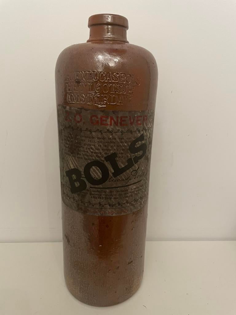 Erven Lucas Bols | steengoed jeneverfles 2 Liter | 1900-1950, Antiek en Kunst, Antiek | Keramiek en Aardewerk, Ophalen of Verzenden