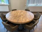 Tafel mangohout rond 150cm zgan, Ophalen, 100 tot 150 cm, Rond, Zo goed als nieuw