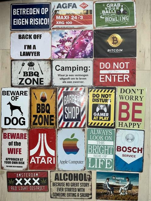 Metalen wandbord 20x30cm pr=p/st (3 voor 21€), Verzamelen, Merken en Reclamevoorwerpen, Zo goed als nieuw, Reclamebord, Ophalen of Verzenden