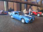 1/41 Pontiac Firebird Trans-Am Welly blauwmetallic met wit, Ophalen of Verzenden, Gebruikt