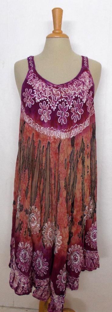 Ibiza/hippie/fleurige jurk met borduursels! XL/free size, Kleding | Dames, Jurken, Zo goed als nieuw, Maat 46/48 (XL) of groter