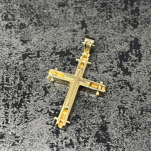14k gouden kruis massief model, Sieraden, Tassen en Uiterlijk, Kettinghangers, Nieuw, Goud, Ophalen of Verzenden