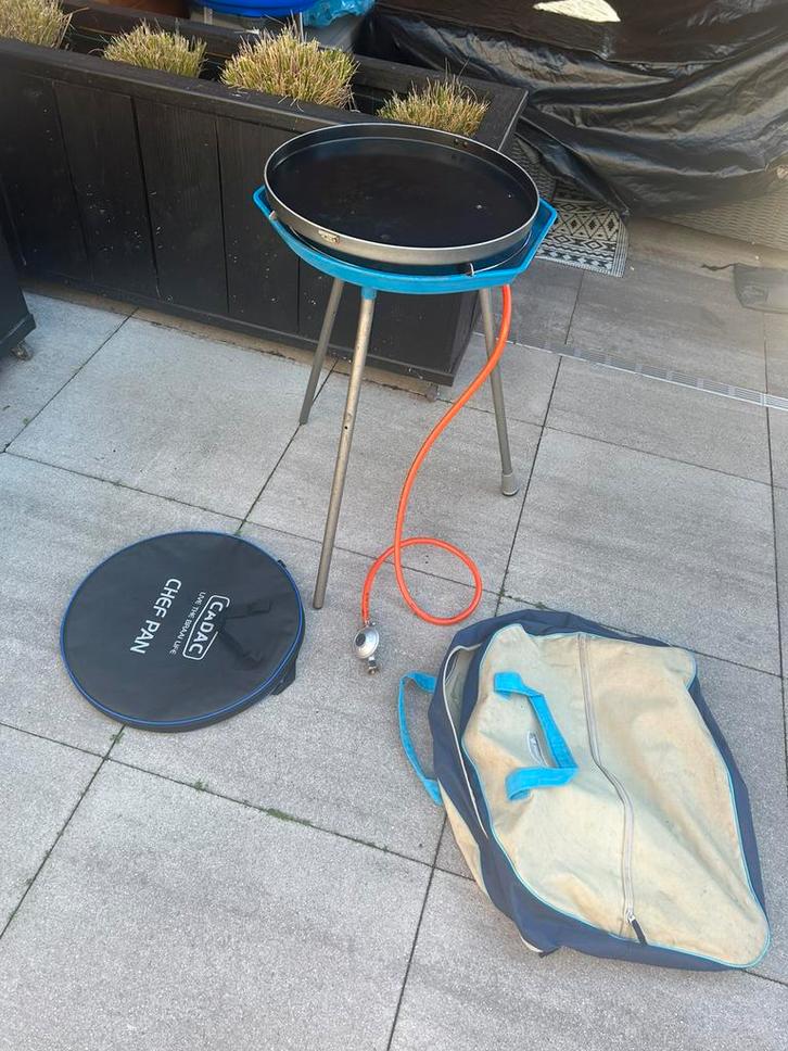 Cadac Skottelbraai / Camping Gas BBQ – met Chef Pan, gasslan, Tuin en Terras, Gasbarbecues, Zo goed als nieuw, Ophalen of Verzenden