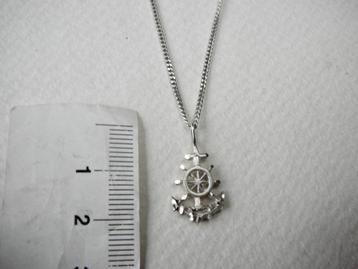 Zilveren hanger ANKER met Stuurwiel 2.3 x1.2 cm. 925 zilver beschikbaar voor biedingen