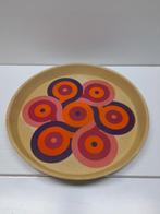 Retro Dienblad met Kleurrijk Design, Ophalen of Verzenden, Gebruikt, Rond, Metaal