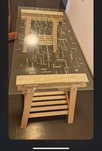 Bureau - eettafel - sidetable  met liefde in div talen, Ophalen, Zo goed als nieuw, Rechthoekig, Hout