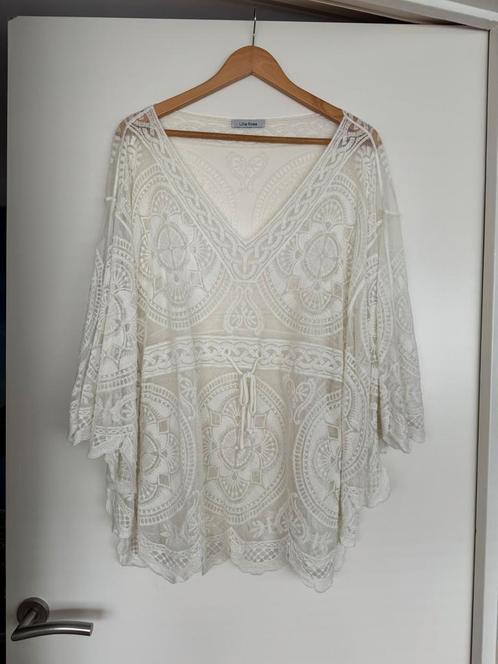 Kanten top off-white – transparant – one size - Ibiza stijl, Kleding | Dames, Tops, Zo goed als nieuw, Wit, Zonder mouw, Ophalen of Verzenden