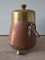 Oude koperen kolenkit met deksel, Ophalen of Verzenden, Koper