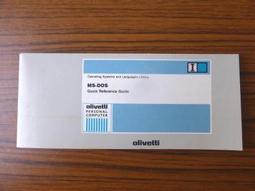 Olivetti MS-DOS 3.30 Quick reference guide beschikbaar voor biedingen