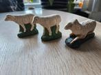 3 oude gipsen kerststal schaapjes, Diversen, Kerst, Ophalen of Verzenden