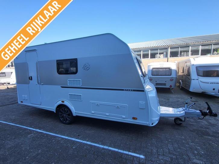 Knaus Sport 420 QD; mooi compleet, Caravans en Kamperen, Caravans, Bedrijf, tot en met 4, 750 - 1000 kg, Standaardzit, Knaus, Dwarsbed