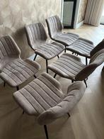Eettafel stoelen Taupe (6 stuks), Ophalen, Overige kleuren, Zo goed als nieuw, Metaal