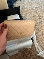 Elegante WOC Wallet on Chain Flap Bag Beige, Ophalen, Nieuw, Beige, Schoudertasje