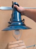 Mooie blauwe emaille scheepslamp, Huis en Inrichting, Lampen | Hanglampen, Ophalen of Verzenden, Nb, Nb, Nb