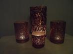 WAXINELICHT HOUDER SET, Ophalen of Verzenden, Zo goed als nieuw, Bruin, Kandelaar