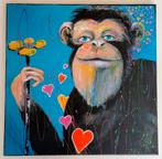 “De Koning der Harten” – Uniek Olieverfschilderij op Canvas, Antiek en Kunst, Kunst | Schilderijen | Klassiek, Ophalen of Verzenden