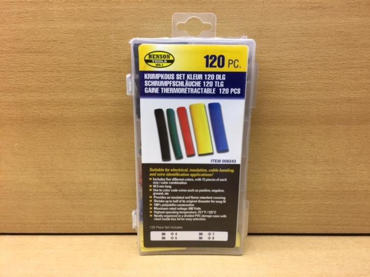 Assortimentsdoos krimpkousen kleur 120 dlg., Hobby en Vrije tijd, Knutselen, Nieuw, Materiaal, Ophalen of Verzenden