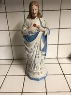 Vintage beeld Jezus Heilig Hart in biscuit, Antiek en Kunst, Ophalen of Verzenden