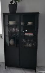 BePureHome Exhibit vitrinekast - zgan - mat zwart metaal, Ophalen, Met deur(en), Glas, 50 tot 100 cm