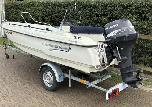 Crescent Cosmos + 50 Suzuki en trailer, Watersport en Boten, Vis- en Consoleboten, Gebruikt, Ophalen