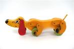 Vintage-antieke houten hond op wielen, Antiek en Kunst, Ophalen of Verzenden